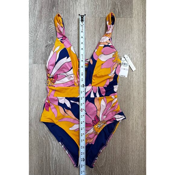 Trina Turk|Plunge Neck One Piece|Breeze‎ Floral|NWT|SZ 6 - Picture 3 of 8